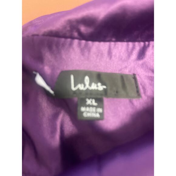 LULU'S SZ XL Enchant My Love Dark Purple V-Neck Long Sleeve Maxi Dress NEW 0b13 - Picture 8 of 10